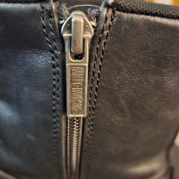 AUTHENTIC HARLEY DAVIDSON WOMAN'S BLACK STUDDED BIKER BOOTS SIZE 7M - Picture 8 of 10